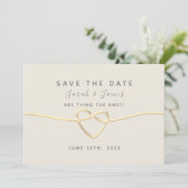 Gouden kalligrafie bruiloft save the date (Staand voorkant)