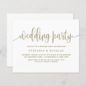 Gouden kalligrafie bruiloft uitnodiging (Voorkant / Achterkant)