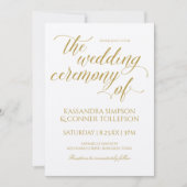 Gouden kalligrafie bruiloft uitnodigingen | Elegan (Voorkant)