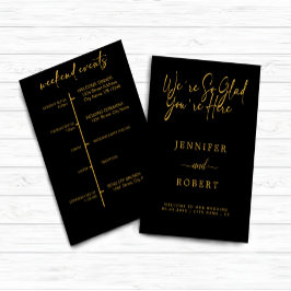 Gouden Kalligrafie bruiloft weekend evenementenkaa Kaart