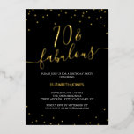 Gouden Kalligrafie Confetti 70th Fabulous Birthday Folie Uitnodiging<br><div class="desc">Meer Elegante Verjaardagsuitnodigingen in de Kleine Bayleigh Store!</div>