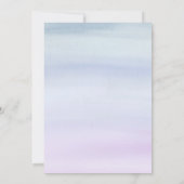 Gouden Kalligrafie Dusty Blue & Lila Gelofte Verni Kaart (Achterkant)