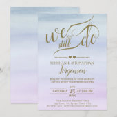 Gouden Kalligrafie Dusty Blue & Lila Gelofte Verni Kaart (Voorkant / Achterkant)