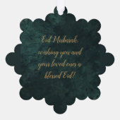 Gouden Kalligrafie Eid Al-Adha Mubarak 2024 Ornament Kaart (Achterkant)