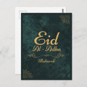 Gouden Kalligrafie Eid Al-Adha Mubarak 2025 Briefkaart (Voorkant / Achterkant)