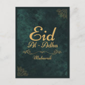 Gouden Kalligrafie Eid Al-Adha Mubarak 2025 Briefkaart (Voorkant)