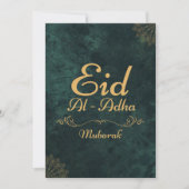Gouden Kalligrafie Eid Al-Adha Mubarak 2025 Feestdagenkaart (Voorkant)