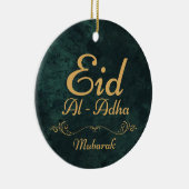 Gouden Kalligrafie Eid Al-Adha Mubarak 2025 Keramisch Ornament (Rechts)