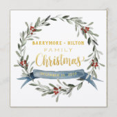 Gouden Kalligrafie Elegant Voorjaars Kerstdiner Menu (Voorkant)