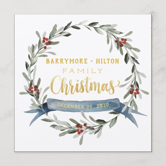 Gouden Kalligrafie Elegant Voorjaars Kerstdiner Menu (Voorkant)