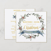 Gouden Kalligrafie Elegant Voorjaars Kerstdiner Menu (Voorkant / Achterkant)