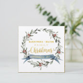 Gouden Kalligrafie Elegant Voorjaars Kerstdiner Menu (Staand voorkant)