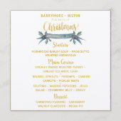 Gouden Kalligrafie Elegant Voorjaars Kerstdiner Menu (Achterkant)