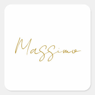 Gouden kalligrafie Elegante gewone naam Vierkante Sticker