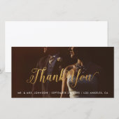 Gouden Kalligrafie Foto Dank u Fotokaart Bedankkaart (Voorkant / Achterkant)