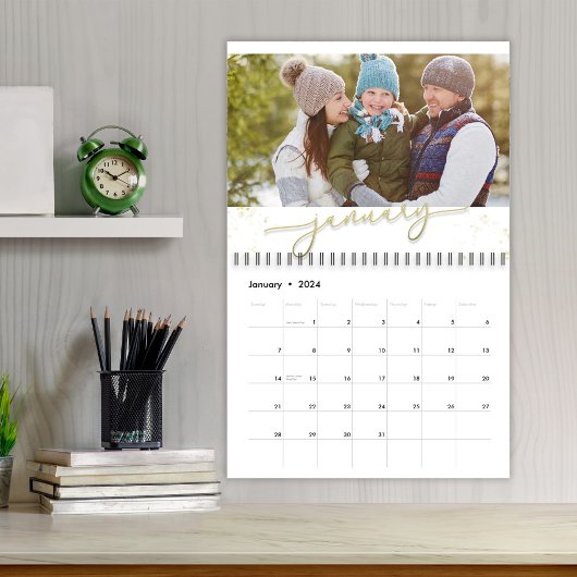 Gouden Kalligrafie Foto Maanden Stijlvol Script Kalender