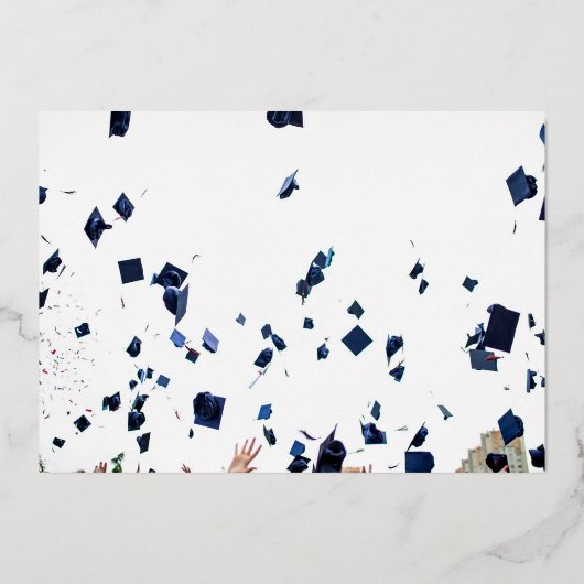 Gouden kalligrafie foto middelbare school afstuder folie uitnodiging (Achterkant)