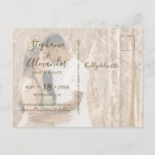 Gouden kalligrafie foto Opslaan de datum uitnodigi Uitnodiging Briefkaart (Achterkant)