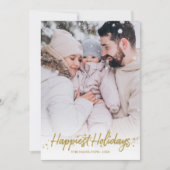 Gouden kalligrafie foto prettige feestdagen Kerstm Kaart (Voorkant)