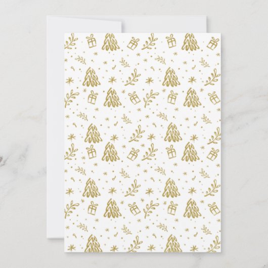 Gouden kalligrafie foto prettige feestdagen Kerstm Kaart (Achterkant)