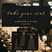 Gouden kalligrafie Huwelijk Neem uw plaats in Topk Kaart