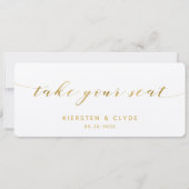 Gouden kalligrafie Huwelijk Neem uw plaats Topkaar Kaart (Voorkant)