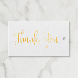 Gouden kalligrafie huwelijks bedankt. Elegant eenv Cadeaulabels