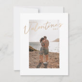 Gouden kalligrafie Liefdesfoto Valentijnsdag Feestdagenkaart (Voorkant)