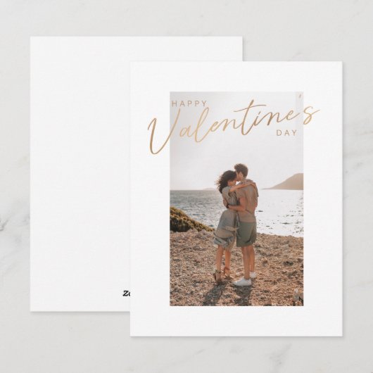 Gouden kalligrafie Liefdesfoto Valentijnsdag Feestdagenkaart (Voorkant / Achterkant)