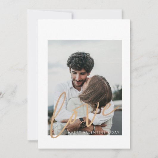 Gouden kalligrafie Liefdesfoto Valentijnsdag kaart (Voorkant)