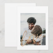 Gouden kalligrafie Liefdesfoto Valentijnsdag kaart (Voorkant / Achterkant)