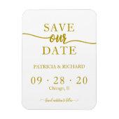 Gouden kalligrafie niet foto bruiloft opslaan van  magneet (Verticaal)