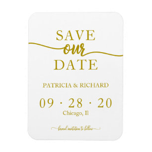 Gouden kalligrafie niet foto bruiloft opslaan van  magneet