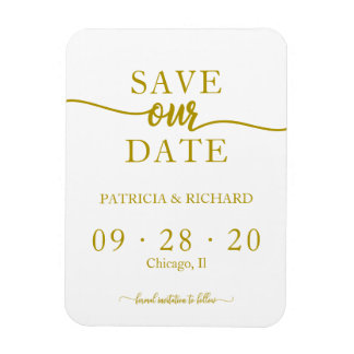 Gouden kalligrafie niet foto bruiloft opslaan van magneet