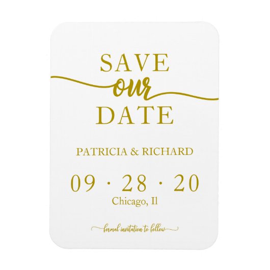 Gouden kalligrafie niet foto bruiloft opslaan van  magneet (Verticaal)