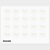 Gouden kalligrafie op witte bedanksticker ronde sticker (Vel)