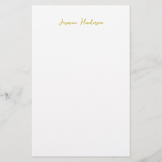 Gouden kalligrafie professionele naam briefpapier (Voorkant)