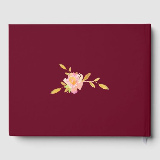 Gouden kalligrafie script herfstbruiloft gastenboe gastenboek (Achterkant)