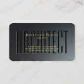 Gouden Kalligrafie Script Zwart & Grijs Architect Visitekaartje (Achterkant)