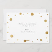 Gouden Kalligrafie Sneeuwvlok Foto Vrolijk Kerstfe Feestdagenkaart (Achterkant)