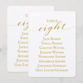 Gouden kalligrafie stoelindeling kaart voor de bru (Voorkant / Achterkant)