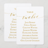 Gouden kalligrafie trouwstoelindeling kaart (Voorkant / Achterkant)