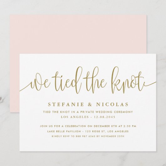 Gouden kalligrafie We hebben de knoop bruiloft geb Kaart (Voorkant / Achterkant)