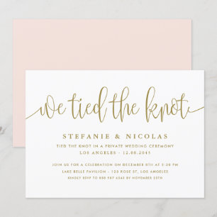 Gouden kalligrafie We hebben de knoop bruiloft geb Kaart