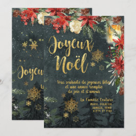 Gouden Kalligrafie Woodland Franse Joyeux Noel Kaa Kaart