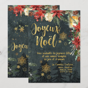 Gouden Kalligrafie Woodland Franse Joyeux Noel Kaa Kaart
