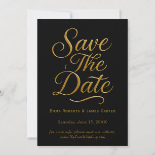 Gouden kalligrafie Zwart Save the Date