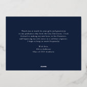 gouden kam | Elegant Afstuderen Bedankt Gold Folie Uitnodiging (Achterkant)