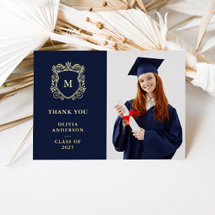 gouden kam Elegant Afstuderen Bedankt Gold Folie Uitnodiging