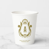 Gouden Kam Monogram Papieren Bekers (Achterkant)